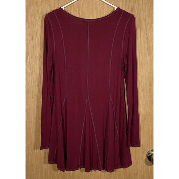Modcloth Au Fond Burgundy Tunic Renaissance Coquette Romantic Women's Sz Sm - Picture 2 of 7